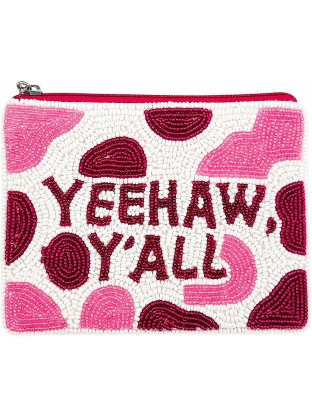 Chic Beaded Coin Purse with Zipper - Perfect for Cash, Cards & Makeup!